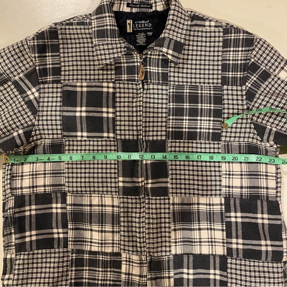 Eddie Bauer Shacket Women’s Large Black Tan Zip Up Nisqually Patchwork Plaid - Picture 3 of 7